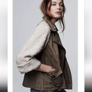 Anthropologie HEI HEI Sequin Sleeve Military Jacket